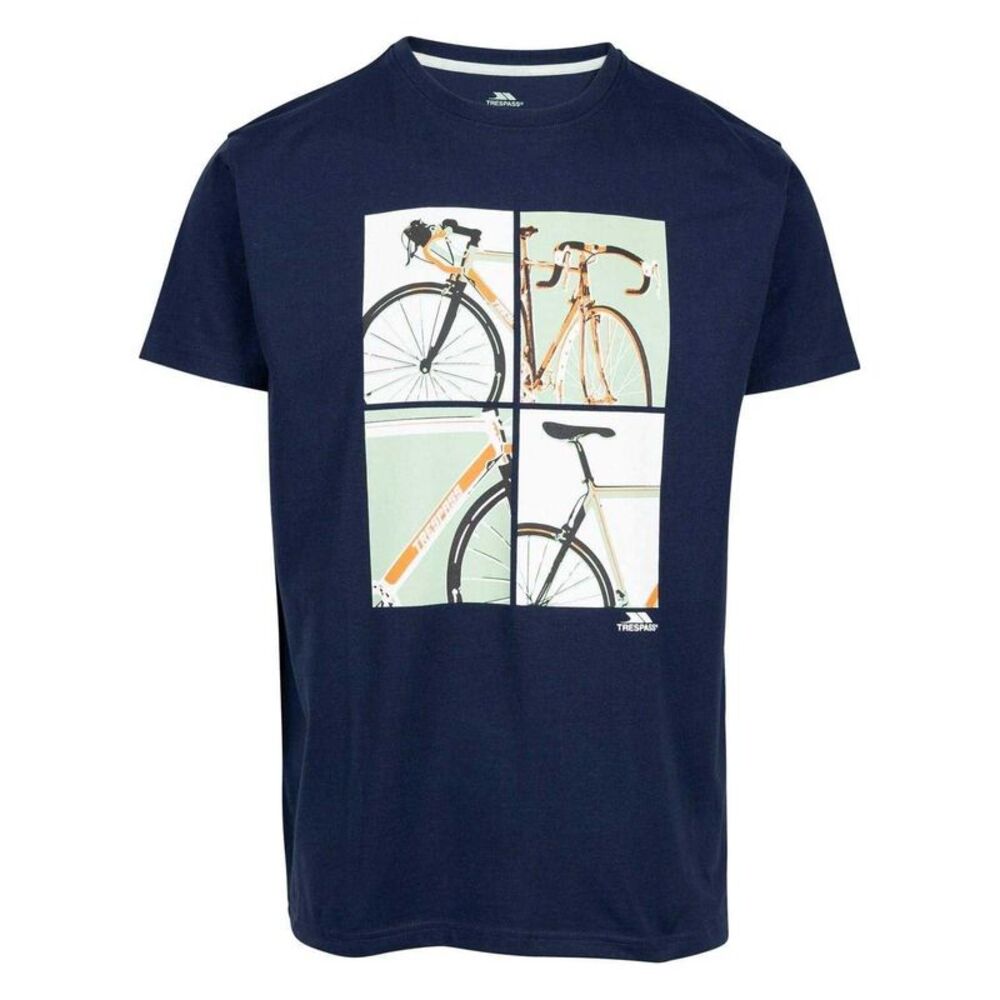 Trespass Mens Bicycle Crew Neck Regular Short-Sleeved T-Shirt / Navy
